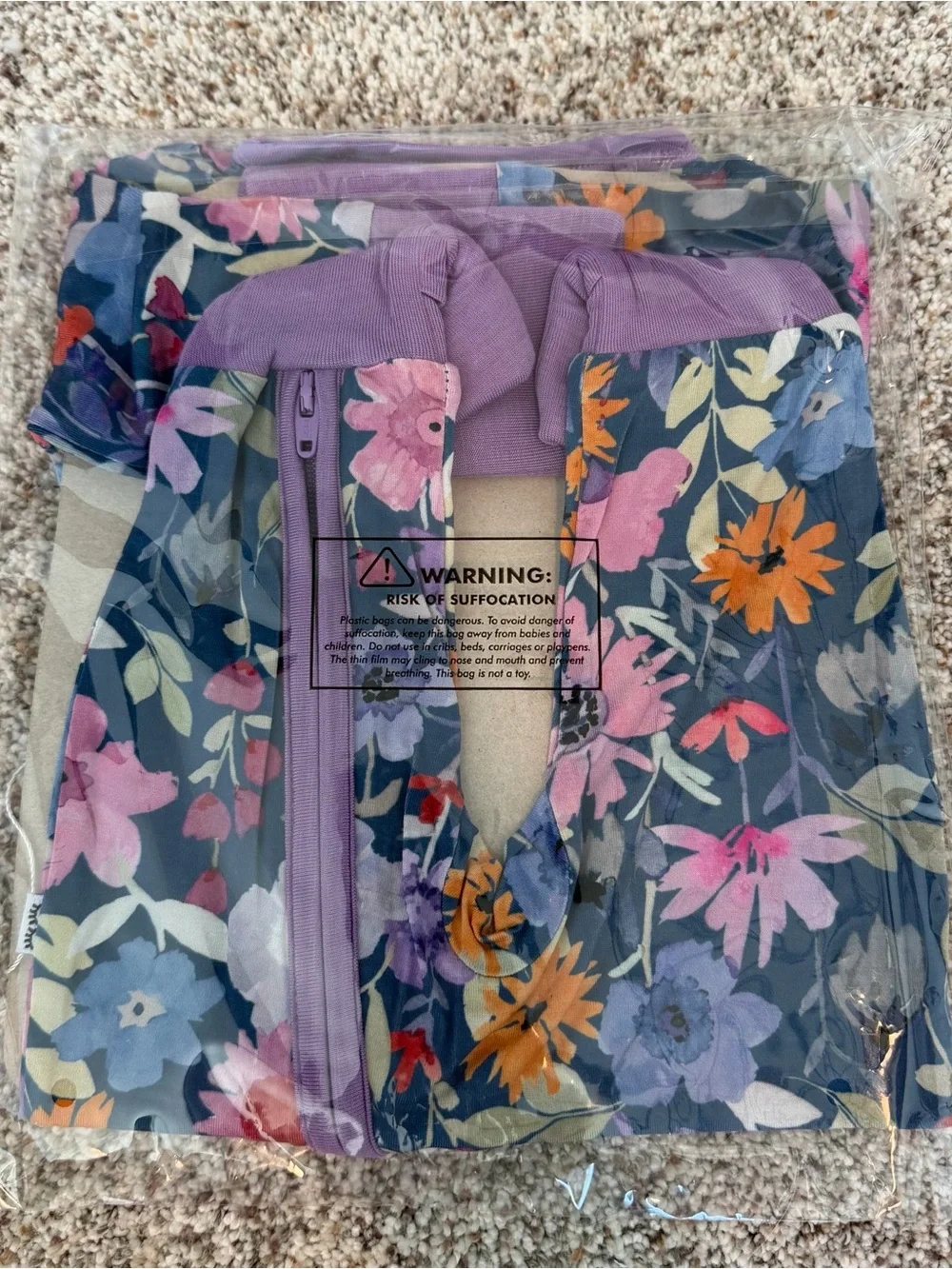 NWT Newborn Little Sleepies Dusk Blooms Purple Flowers